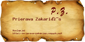 Prierava Zakariás névjegykártya